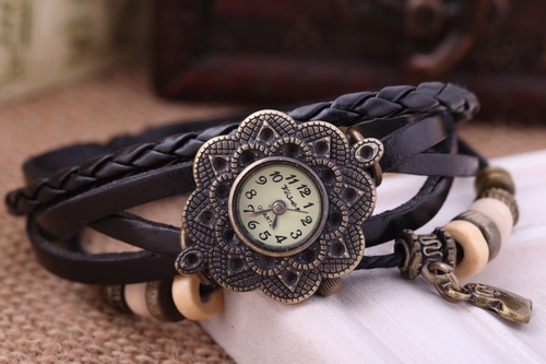 leather charm watch