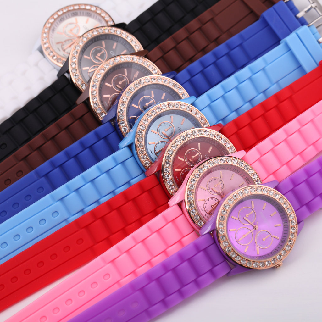 Silicone rhinestones watches