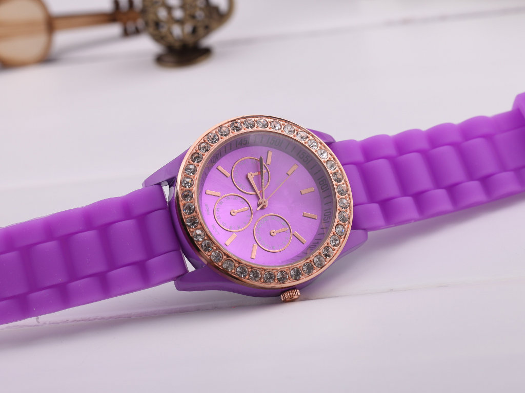 Silicone rhinestones watches