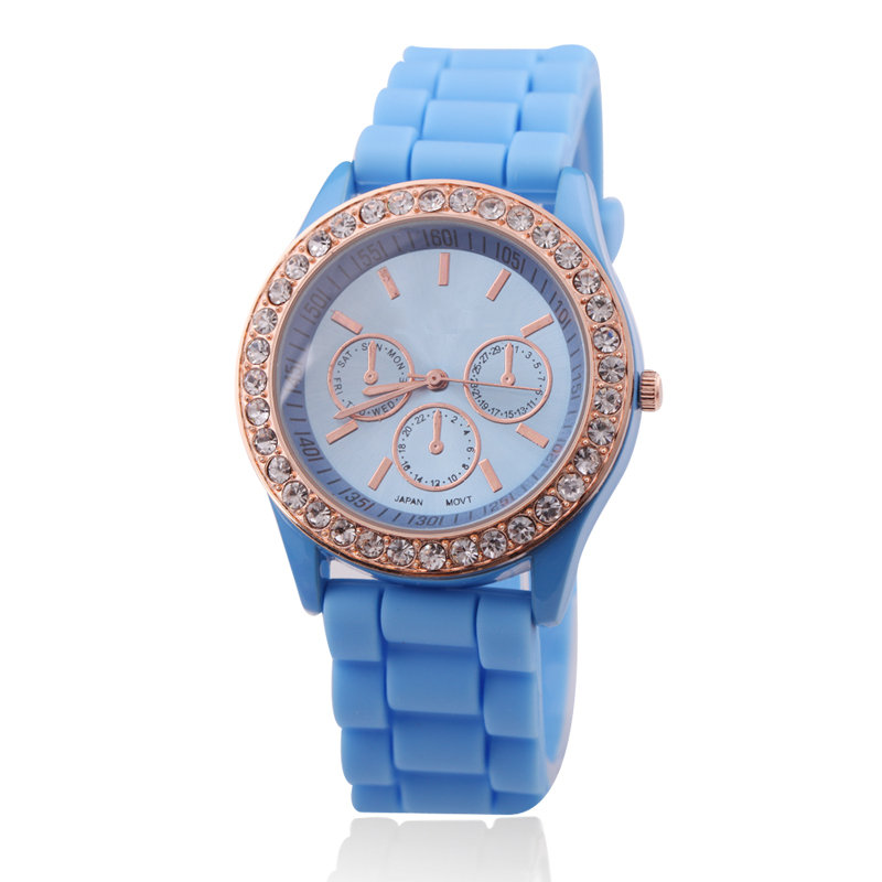 Silicone rhinestones watches