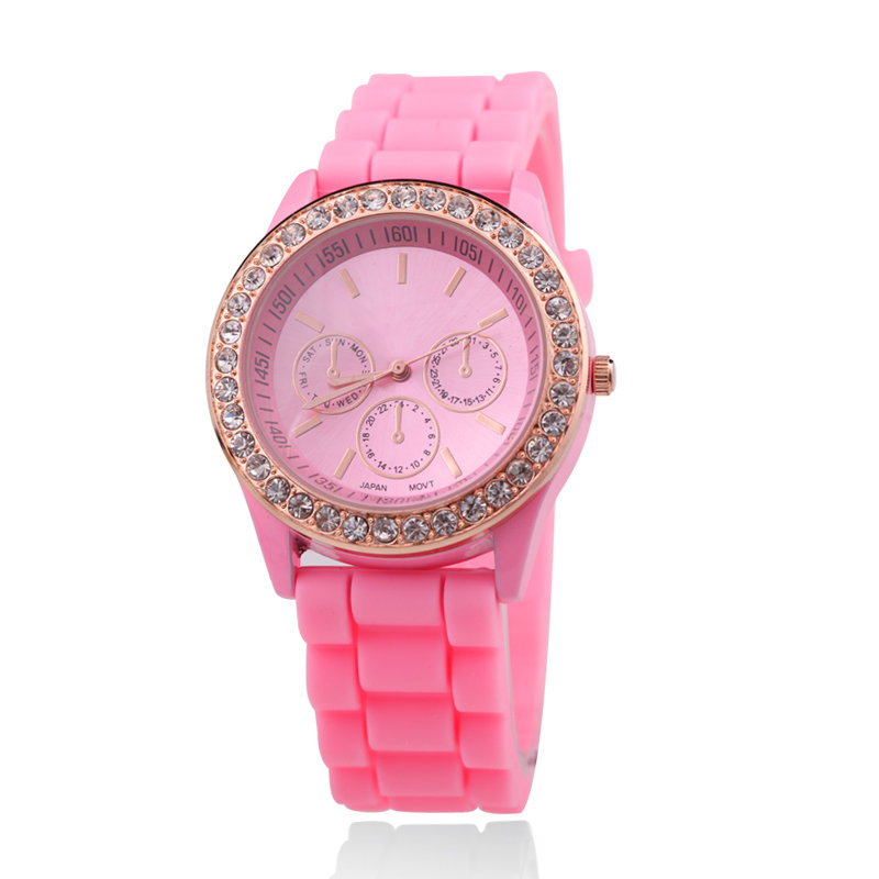 Silicone rhinestones watches