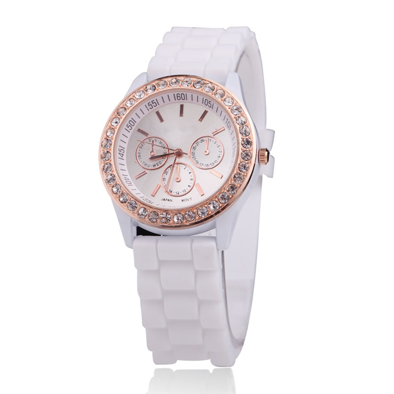 Silicone rhinestones watches