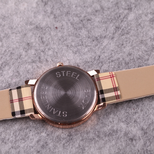 Plaid Leather Strap Watches