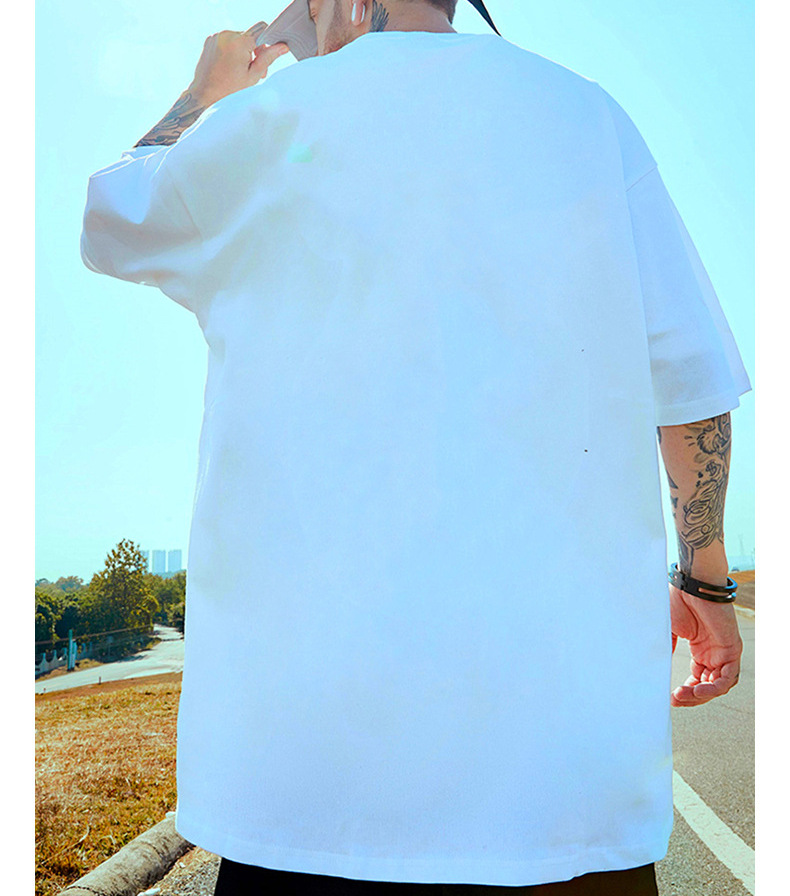 pure 100% cotton T-shirt oversized drop shoulder heavyweight white