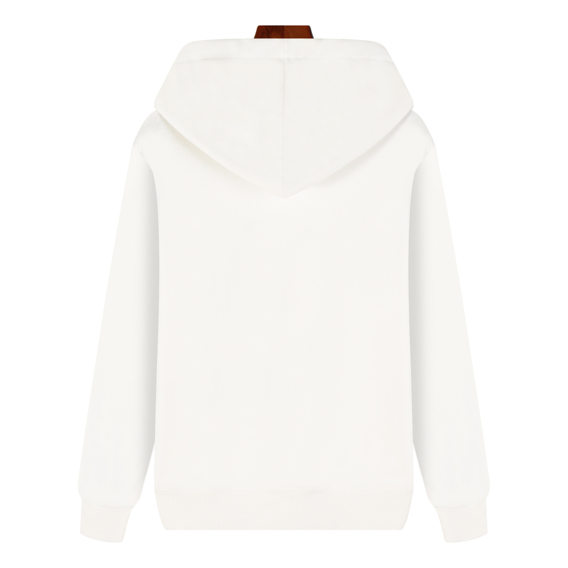 white pure 100% cotton pullover hoodie kangaroo pocket long sleeve sweatshirt