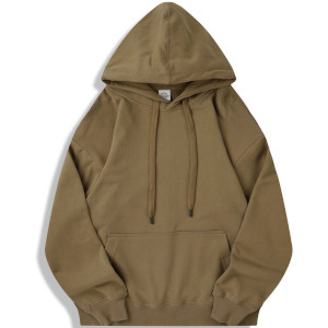 pure 100% cotton loose fit french terry hoodie long sleeve