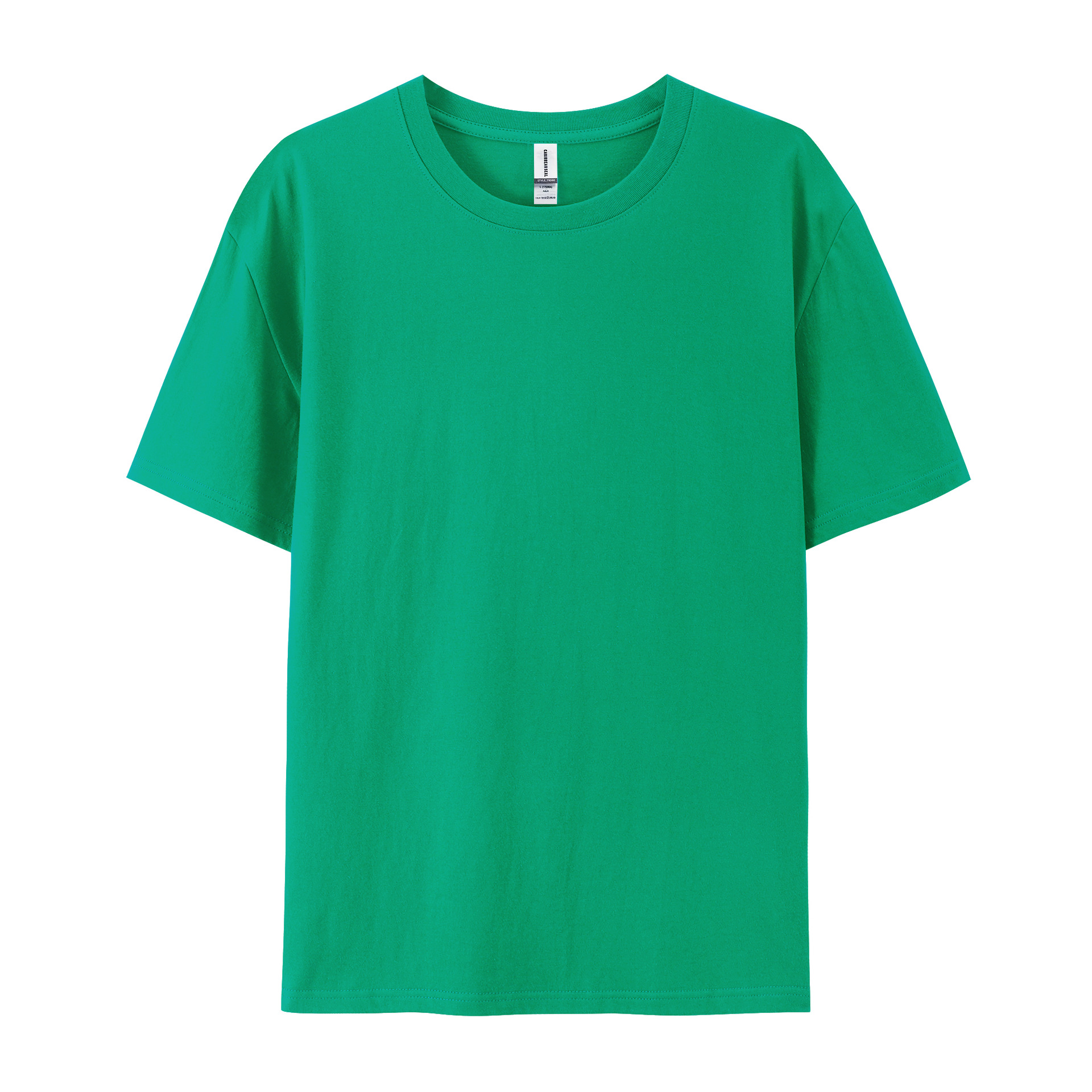 pure 100% cotton T-shirt short sleeve crew neck emerald green