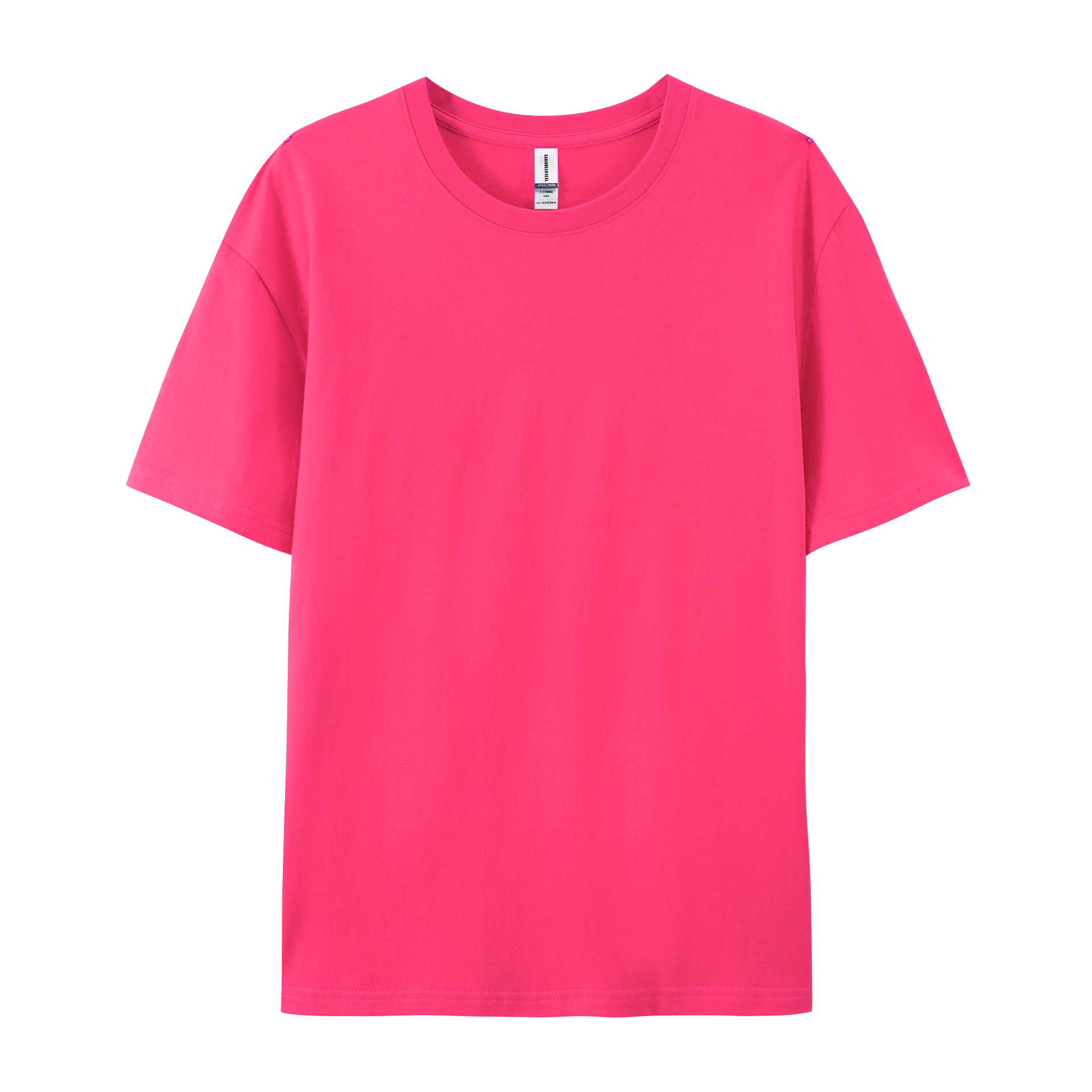 pure 100% cotton T-shirt short sleeve crew neck Rose Red