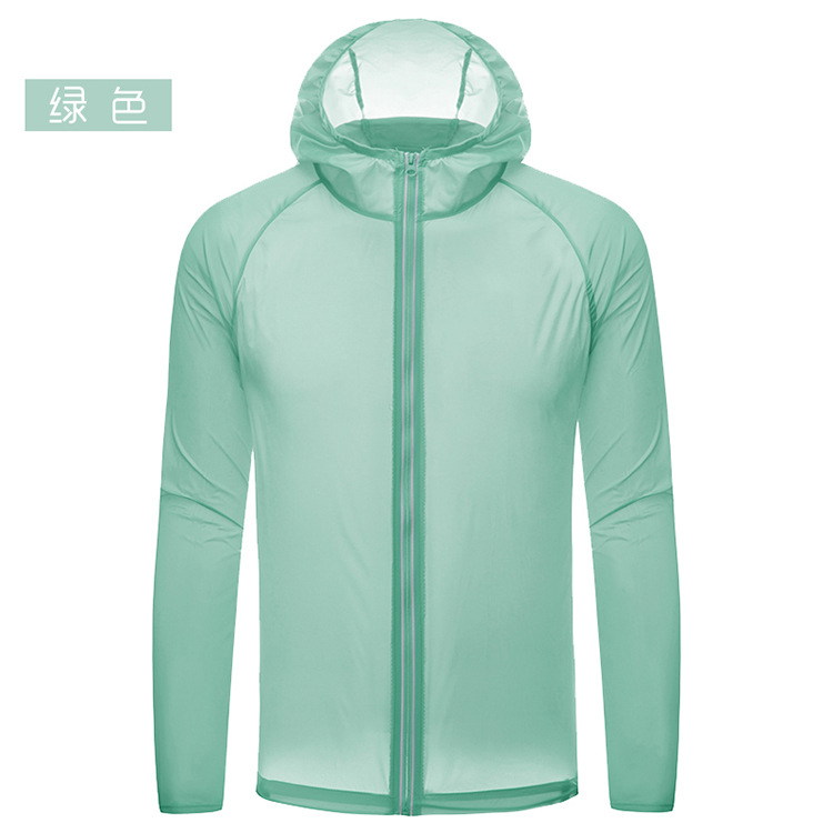 uv sun protection hoodie jacket lightweight raincoat unisex women men lady summer windbreaker green