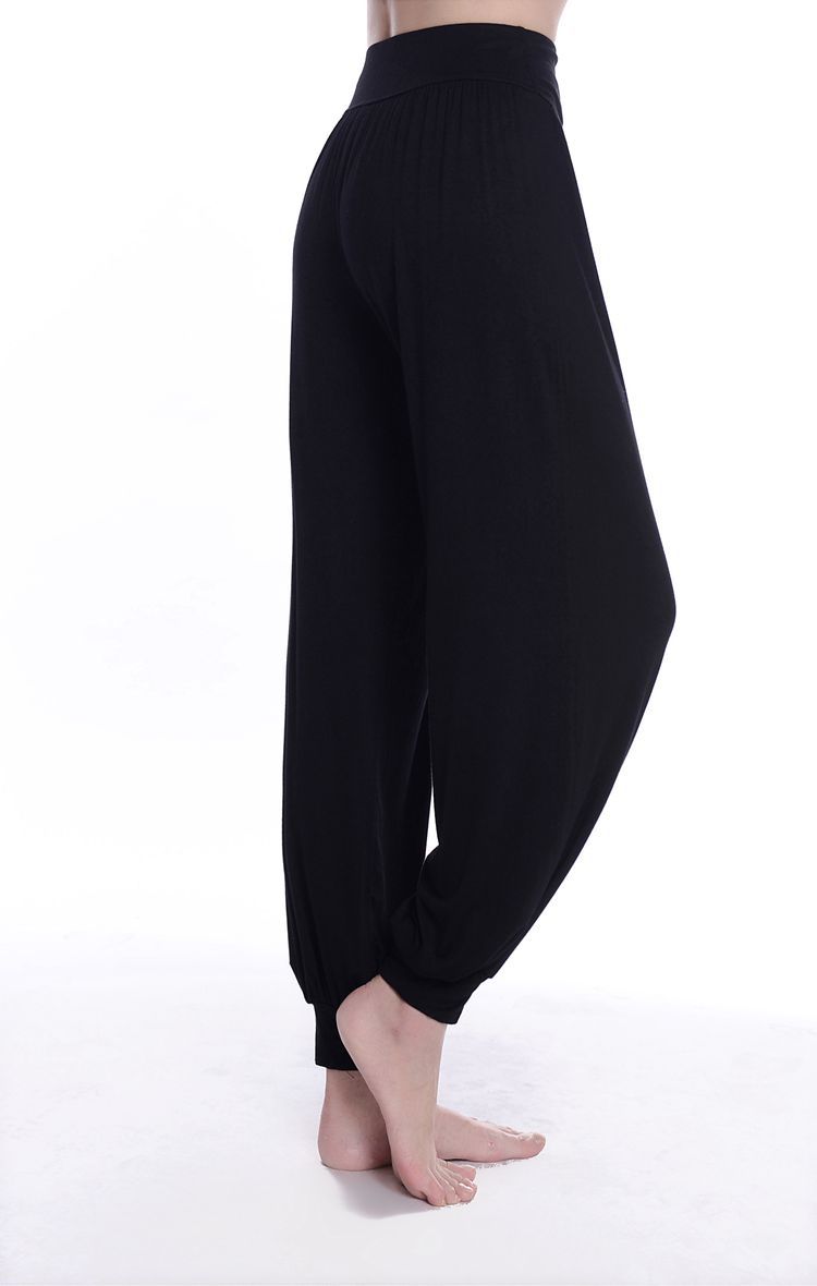 black loose soft yoga bloomers pants belly dance casual lantern slacks wholesale