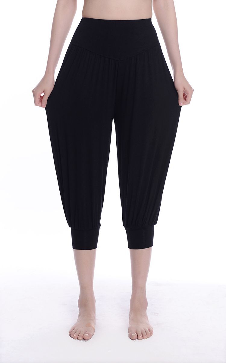 black Sexy Dance Casual Harem Yoga Capri Pants Wholesale