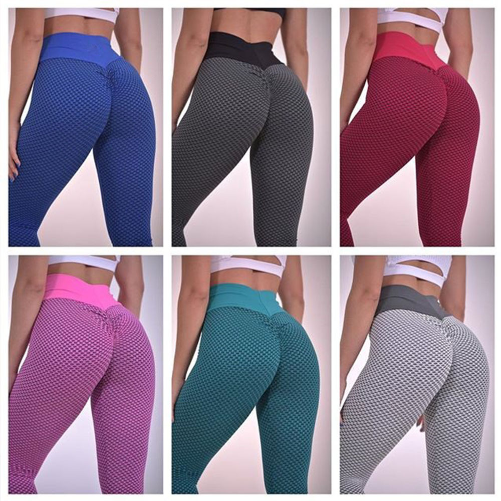 TikTok leggings honeycomb butt lifting high waist yoga sports pants wholesale