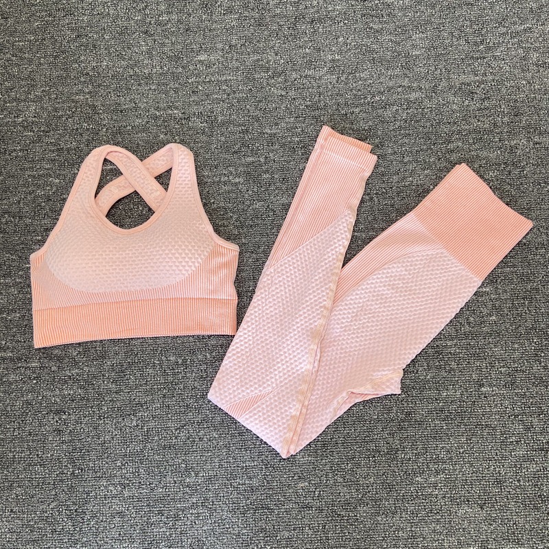 workout outfit set 2 pieces sports bra yoga butt lifting leggings wholesale